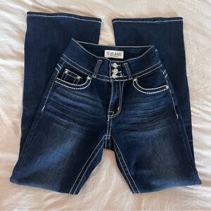 "Y Jeans Los Angeles" Cross Patterned Bootcut Jeans